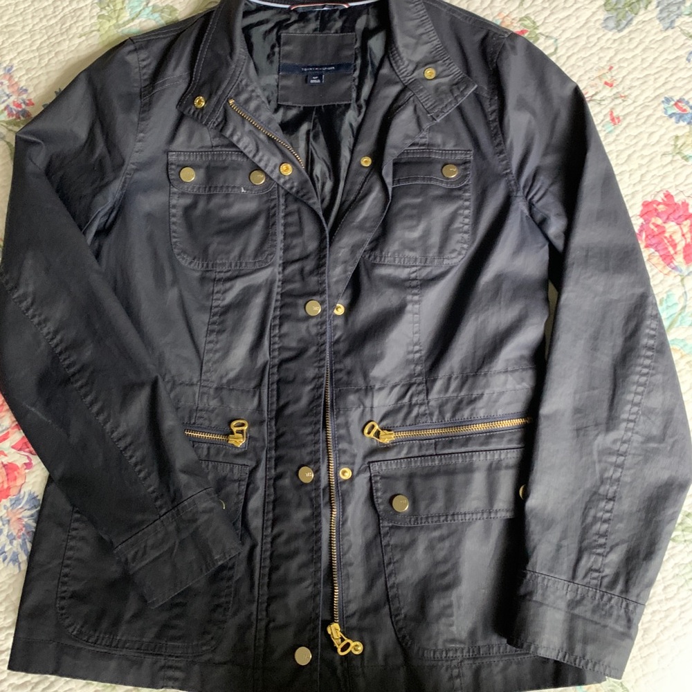 Tommy Hilfiger navy jacket with gold hardware